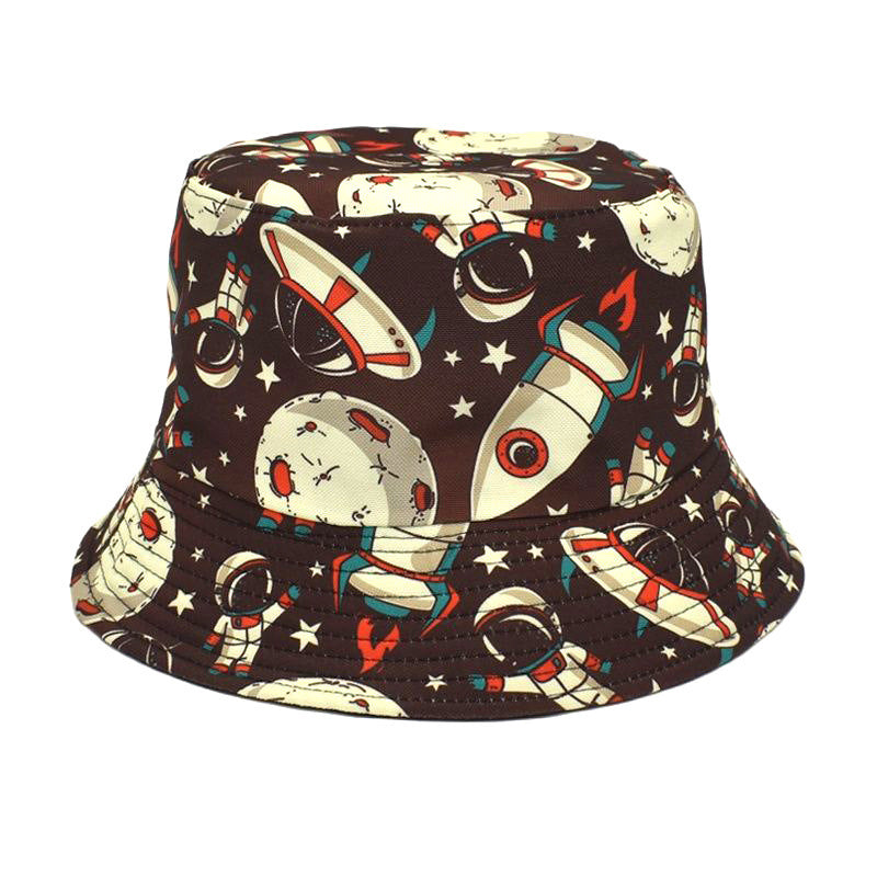 Sombrero de cubo de estampado espacial de algodón de algodón al por mayor